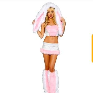 Pink Cute Floppy Bunny Rabbit Corset Costume